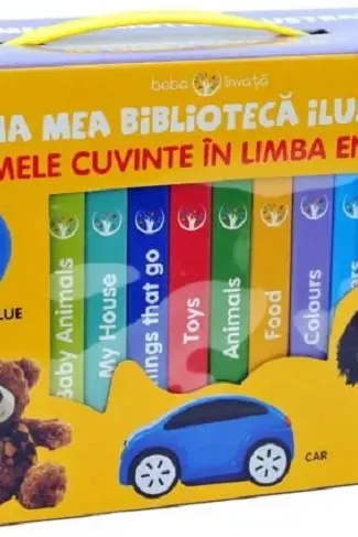 BEBE INVATA. PRIMA MEA BIBLIOTECA ILUSTRATA. PRIMELE CUVINTE IN LIMBA ENGLEZA (cutie 8 carticele)