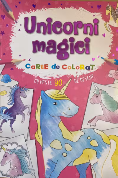 Unicorni magici. Carte de colorat cu peste 90 de desene. Flamingo