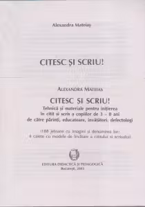 Citesc si scriu! Tehnica si materiale pentru initierea citit si scris a copiilor de 3-8 ani, de catre parinti, educatoare, invatatori, defectologi (188 de jetoane cu imagini si denumirea lor)