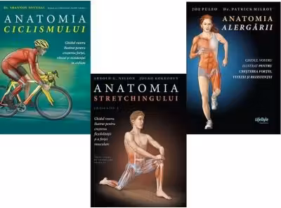 Pachet 3 titluri Anatomia ciclismului. Anatomia stretchingului. Anatomia alergarii