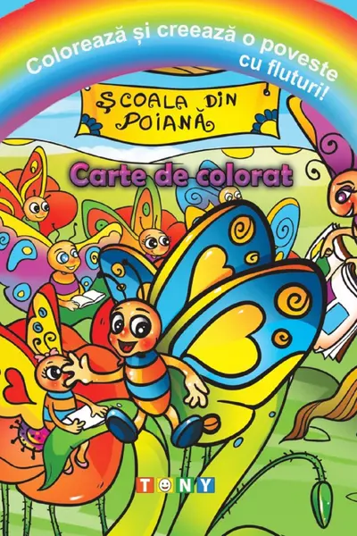 Colorează și creează o poveste cu fluturi! Carte de colorat