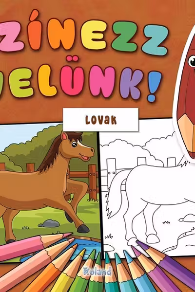 Szinezz Velünk! Lovak. Colorează cu noi. Paștele