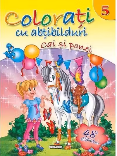 Colorati cu abtibilduri 5. Cai si ponei