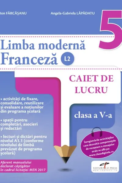 Franceza. Limba moderna 2 - Clasa 5 - Caiet de lucru