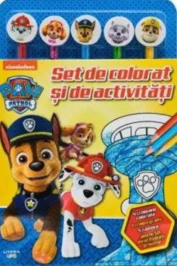 PATRULA CATELUSILOR. Set de desenat si de activitati (5 creioane si 5 radiere)