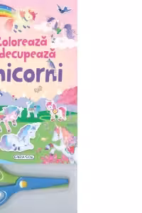 Coloreaza si decupeaza unicorni (roz)