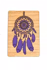 Felicitare personalizata din lemn cu dreamcatcher