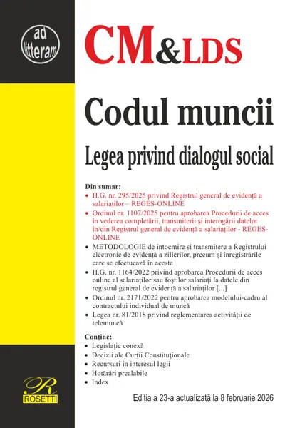 Codul muncii. Legea privind dialogul social (8 februarie 2026)
