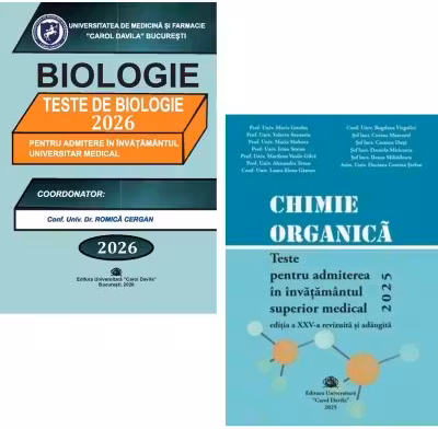 Pachet de teste Chimie organica si Biologie pentru admiterea in invatamantul superior medical 2026