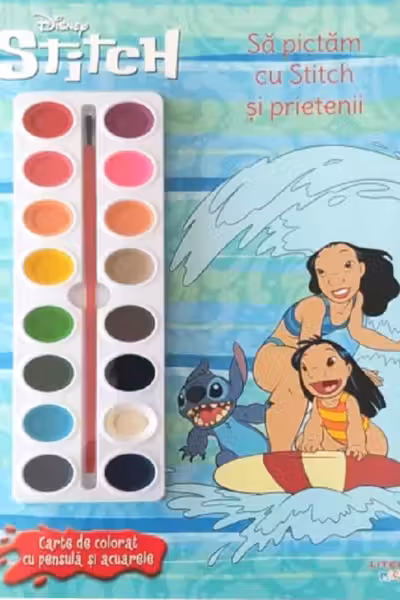 DISNEY STITCH. Sa pictam cu Stitch si prietenii. Carte de pictat cu pensula si acuarele