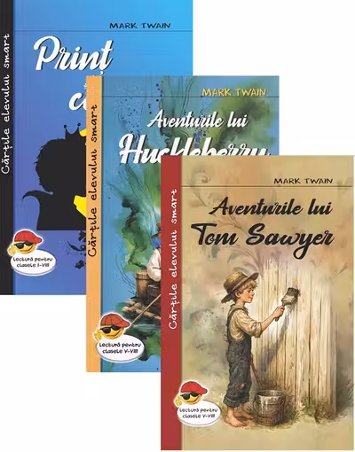 Pachet 3 cărți: Prinț și cerșetor + Aventurile lui Tom Sawyer + Aventurile lui Huckleberry Finn