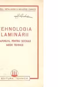 Tehnologia laminarii - Manual pentru scolile medii tehnice
