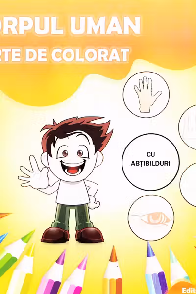 Corpul uman - Carte de colorat cu abțibilduri