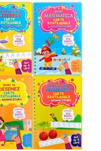 Set cu 4 carti reutilizabile cu adancituri