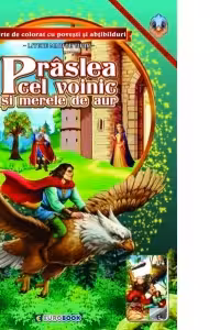 Prâslea cel voinic și merele de aur. Carte de colorat cu povești și abțibilduri
