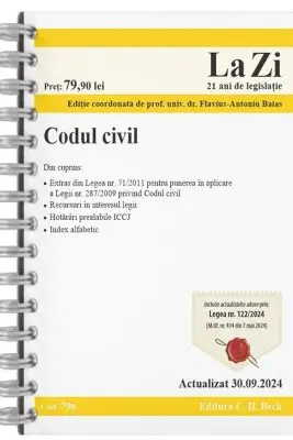 Codul civil Act. 30 Septembrie 2024 Ed. Spiralata