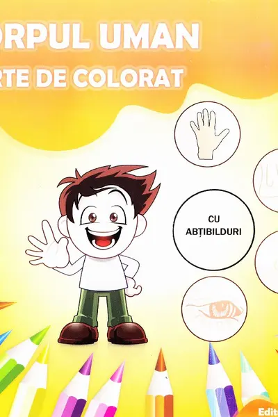 Corpul uman - Carte de colorat cu abțibilduri