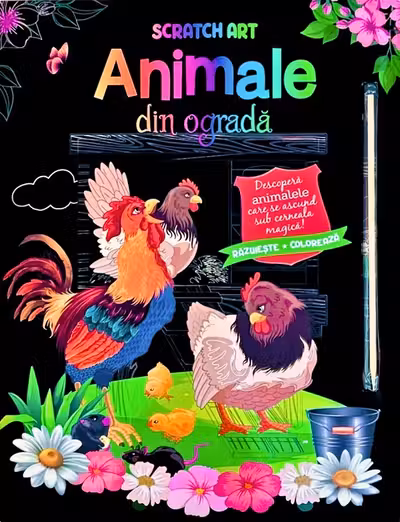 Animale din ograda -Scratch Art
