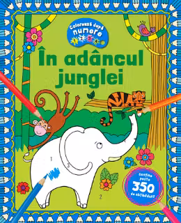 In adancul junglei - Coloreaza dupa numere + Abtibilduri