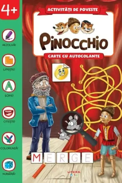 Activitati de poveste. Pinocchio. Carte cu autocolante