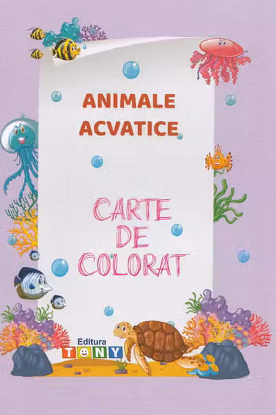 Animale acvatice. Carte de colorat