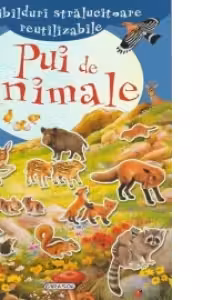 Abtibilduri stralucitoare reutilizabile - Pui de animale
