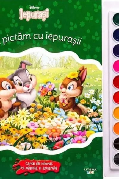 Disney Iepurasi. Sa pictam cu iepurasii. Carte de colorat cu pensula si acuarele