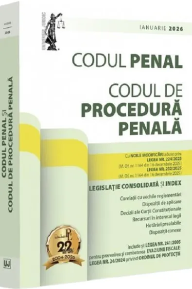 Codul penal și Codul de procedura penala: ianuarie 2026.Ed.BROSATA