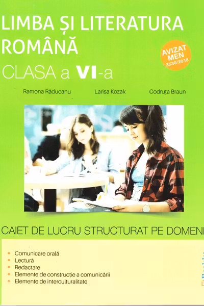 Română - Clasa 6 - Caiet de lucru structurat pe domenii