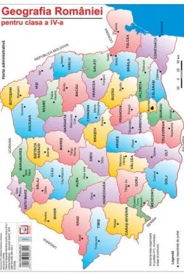 Harta Geografia Romaniei pentru clasa a 4-a