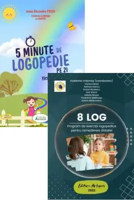 Pachet 2 titluri: 8 LOG. Program de exercitii logopedice pentru remedierea dislaliei si 5 Minute de Logopedie pe zi! Exercitii zilnice pentru dezvoltarea limbajului copiilor - Ecaterina Vrasmas, Ioana Alexandra Pascu