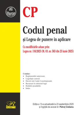 Codul penal si Legea de punere in aplicare