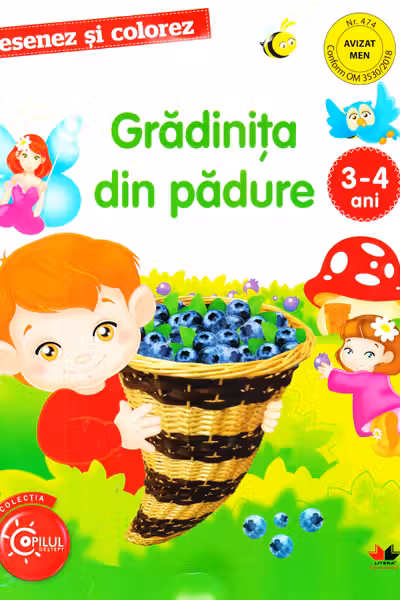 DESENEZ SI COLOREZ. Gradinita din padure. 3-4 ani