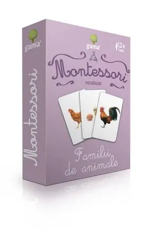 Carti de joc Montessori. Familii de animale. Vocabular