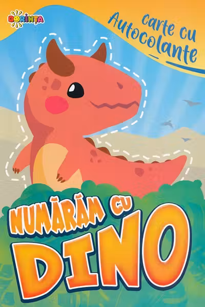 Carte cu autocolante : Numaram cu Dino