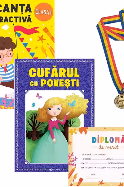 Pachet: Vacanța distractivă. Cufărul cu povești + Diplomă + Medalie - Clasa 1
