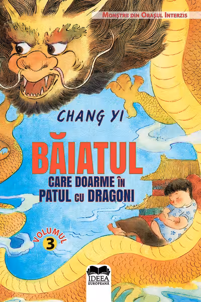 Băiatul care doarme în patul cu dragoni