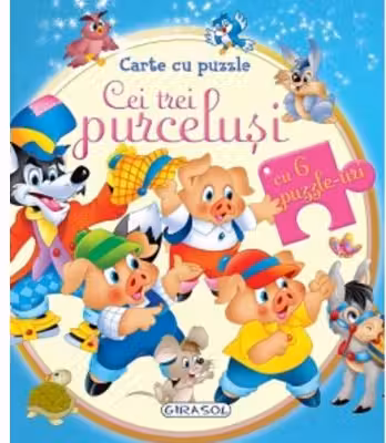 Carte cu puzzle - Cei trei purcelusi
