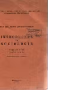 Introducere in sociologie - Note de curs, Partea I si a II-a - Editie revazuta si adaugita