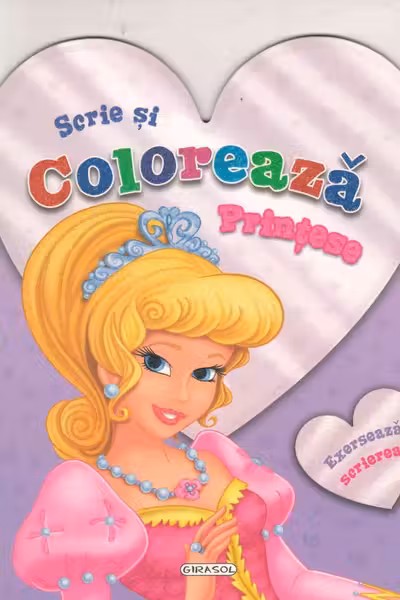 Scrie si coloreaza printese - violet