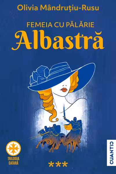 Femeia cu palarie albastra