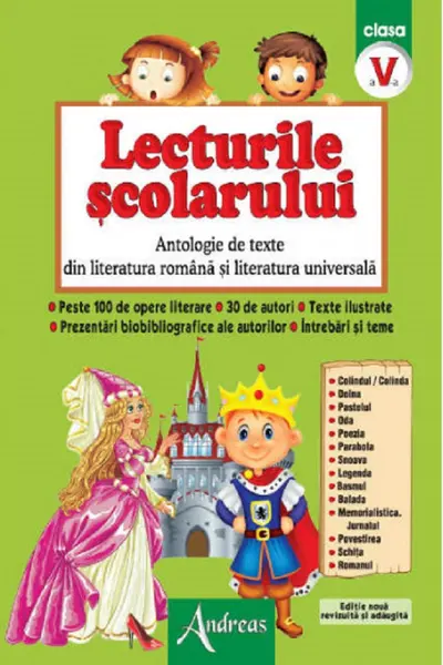 Lecturile scolarului, clasa V (antologie de texte din literatura română şi universală)