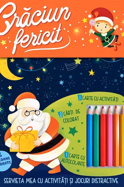 Craciun fericit - Servieta mea cu activitati si jocuri distractive