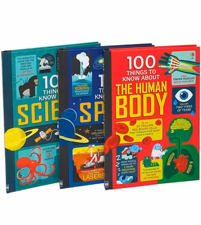 Usborne 100 Things to Know About 3 Books Collection Set - Space The Human Body Science