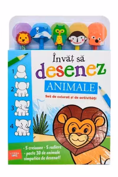 Invat sa desenez. Animale. Set de colorat si de activitati