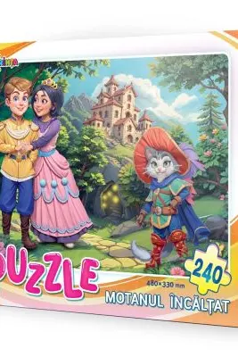 Puzzle 240 piese. Motanul incaltat