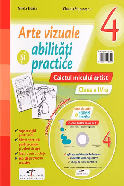 Arte vizuale și abilități practice - Clasa 4 - Caietul micului artist + CD