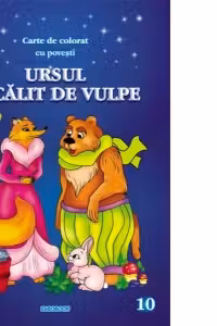 Ursul pacalit de vulpe - carte de colorat cu povesti (format A4)