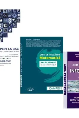 Pachet Bacalaureat 2026. Ghid complet Limba si literatura romana, Matematica. filiera tehnologica: servicii, resurse si tehnic si Informatica clasele 11-12, intensiv Pascal C/C++ - Delia Ambrosie, Marius Burtea, Susana Galatean