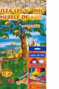 Praslea cel voinic si merele de aur - carte de colorat + Creioane color 12 culori